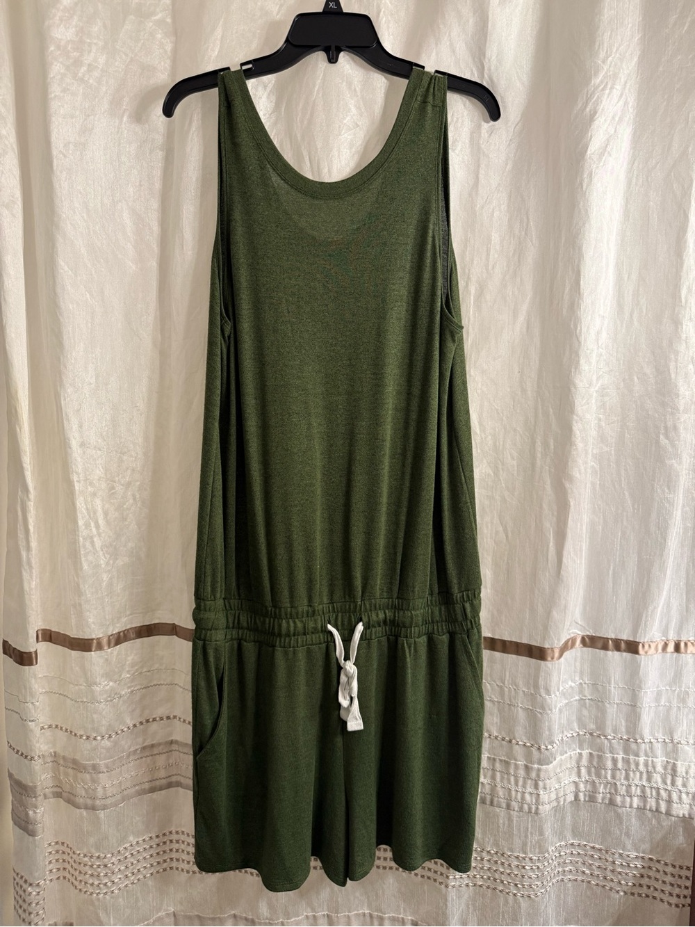 Time and Tru Bay Leaf Scoop Neck Tank Romper